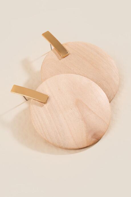 Francesca's Bremi Wood Statement Earrings - Ivory