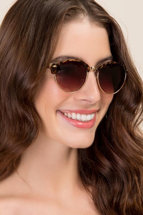 Francesca's Katelyn Rounded Wayfarer Sunglasses - Tortoise