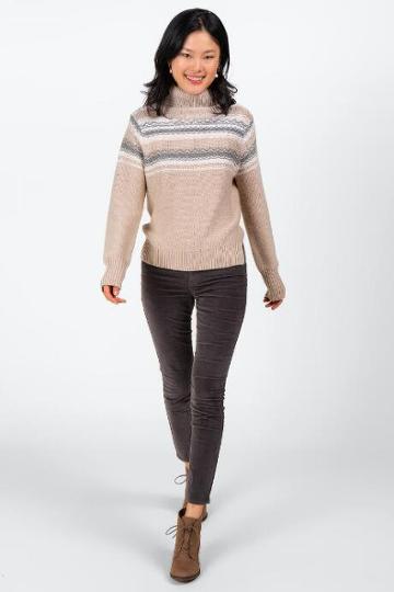 Francesca's Steff Fair Aisle Turtleneck Sweater - Ivory
