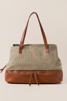 Francesca's Cait Bottom Zip Tote Weekender - Tan