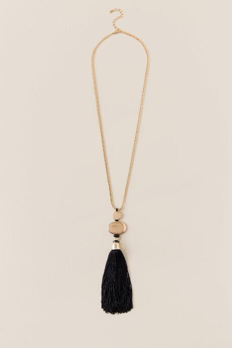 Francesca Inchess Esme Tassel Necklace In Black - Black