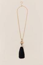 Francesca Inchess Esme Tassel Necklace In Black - Black