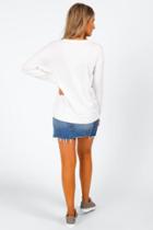 Francesca's How Are You Doing Sweatshirt - White