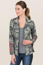 Mi Ami Lianna Camo Floral Embroidered Anorack - Olive
