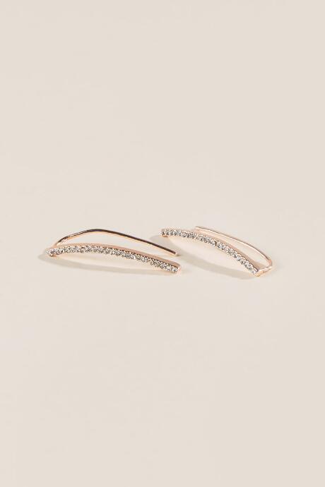 Francesca's Aubry Curved Ear Crawlers - Rose/gold