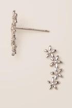 Francesca Inchess Gardenia Floral Ear Crawlers - Silver