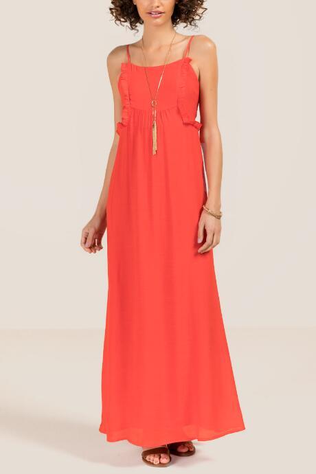 Francesca Inchess Nelle Mock Tie Waist Maxi Dress - Red