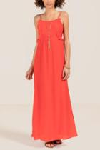 Francesca Inchess Nelle Mock Tie Waist Maxi Dress - Red
