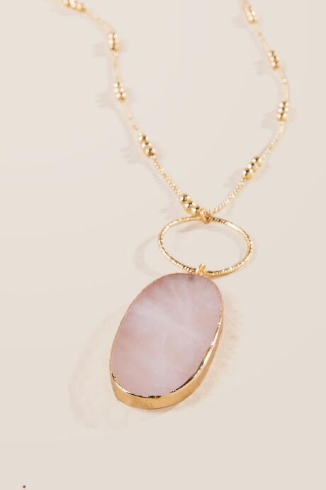 Francesca's Leilani Stone Pendant In Blush - Pale Pink