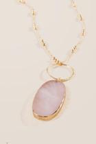 Francesca's Leilani Stone Pendant In Blush - Pale Pink