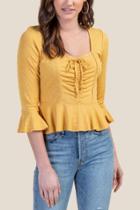 Francesca's Micah Cinched Front Top - Sunshine