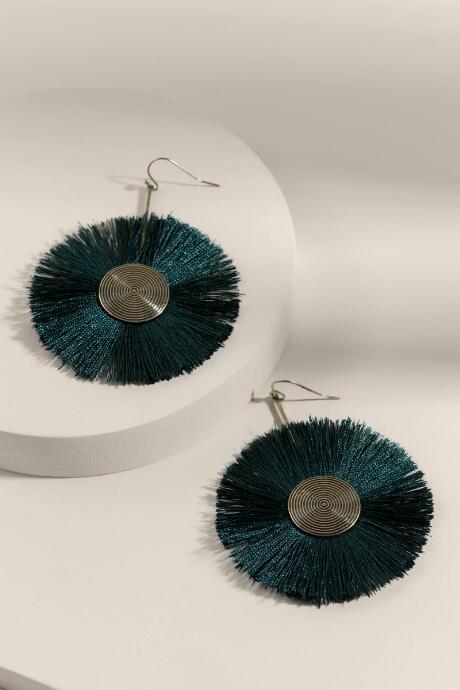 Francesca's Thea Tassel Earrings In Forest - Forest