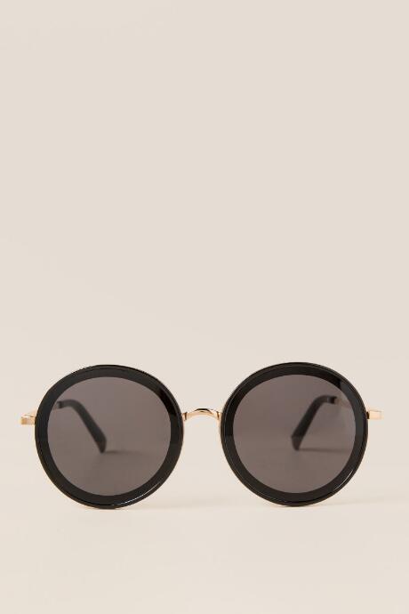Francescas Isobel Round Sunglasses - Black