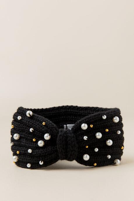 Francesca's Gilda Kids Pearl And Beaded Earband - Black