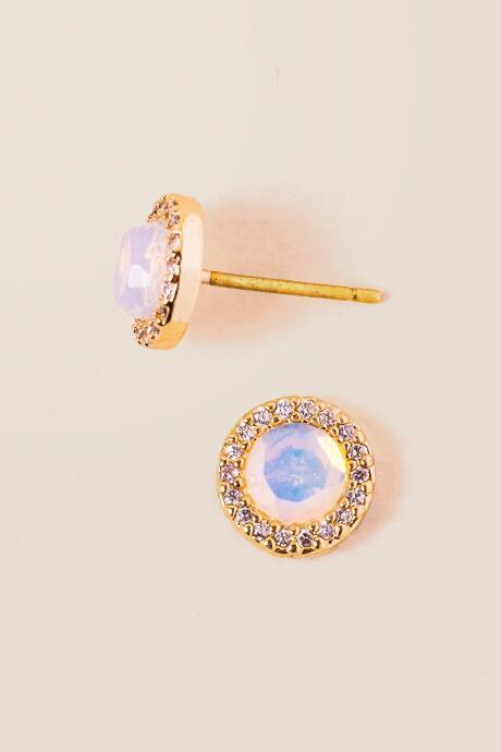 Francesca's Gigi Pav Trim Stud Earring - White