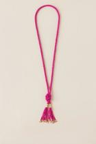Francesca's Alissa Beaded Tassel Necklace - Fuchsia