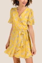 Francesca Inchess Avery Floral Wrap Dress - Marigold