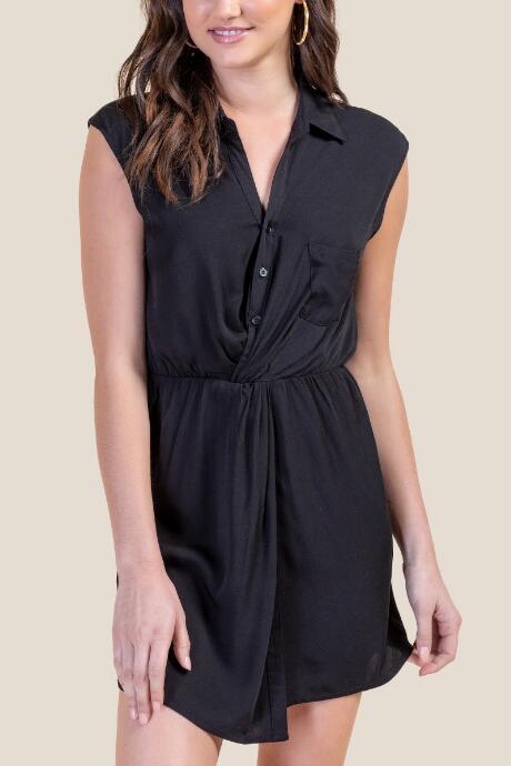Francesca's Mallory Front Knot Romper - Black