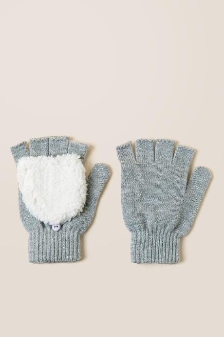 Francesca's Echo Sherpa Lurex Flip Top Gloves - Gray