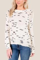 Francesca's Laney Lattice Sweater - Ivory