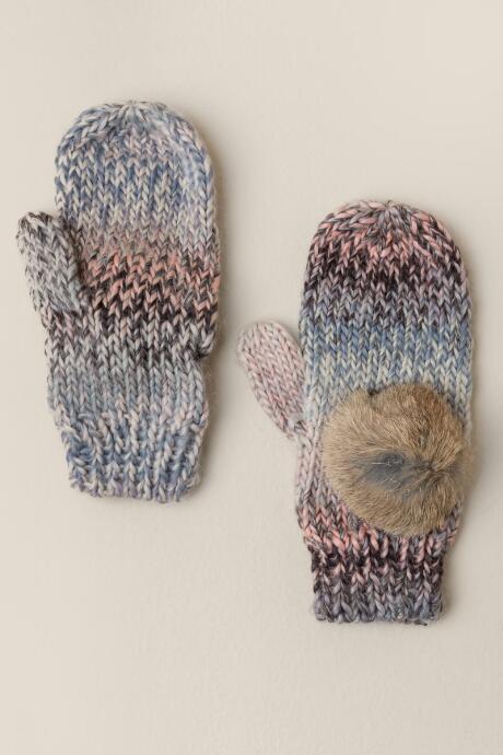 Francesca's Inez Knitted Pom Gloves - Multi