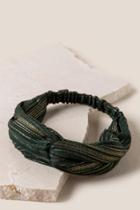Francesca's Tina Lurex Knot Headwrap In Forest - Forest