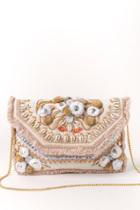 Francesca's Sue Shell And Beaded Clutch - Ivory