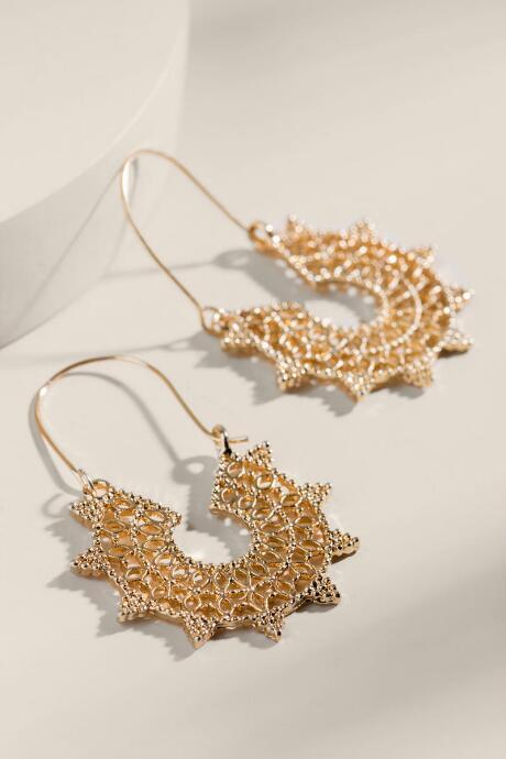 Francesca's Marley Filigree Hoop Earrings - Gold
