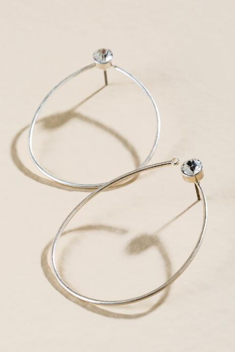 Francesca's Farrah Teardrop Hoop Earrings In Silver - Silver
