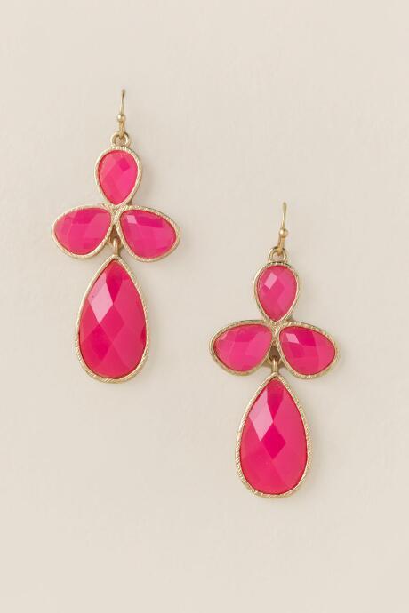 Francesca's Madelyn Chandelier Earring In Neon Pink - Neon Pink