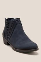 Francesca Inchess Threaded Studded Trim Ankle Boot - Black