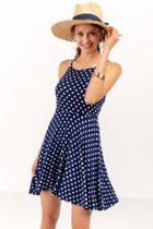 Francesca's Kendall Polka Dot Knit Dress - Navy