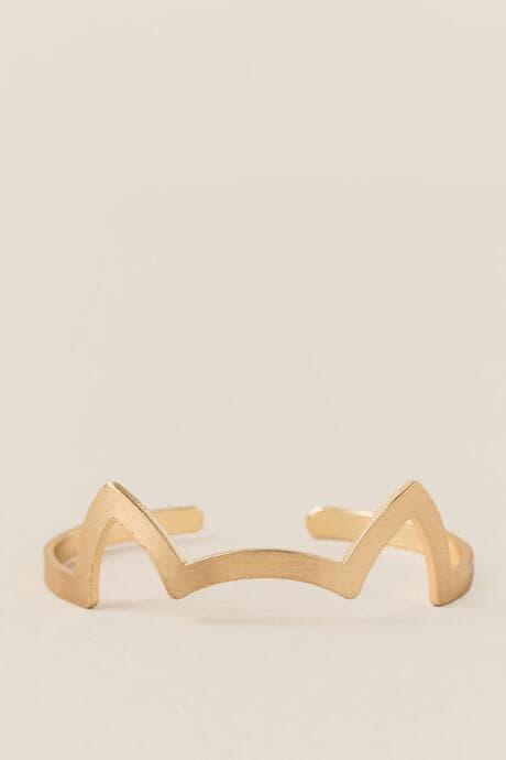 Francesca's Cat Ear Brushed Cuff - Gold