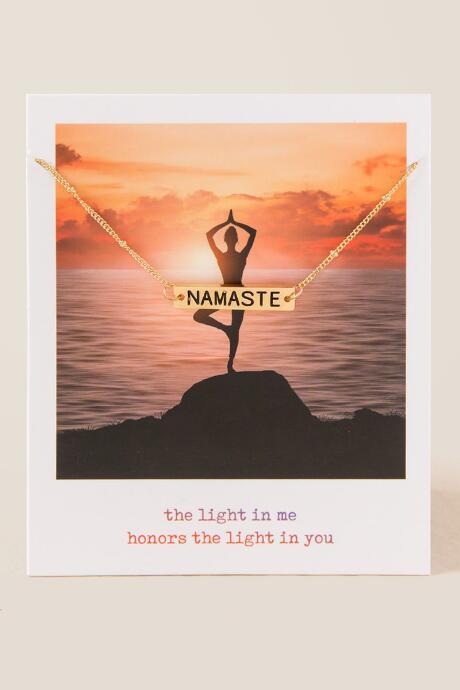 Francesca's Namaste Pendant - Gold