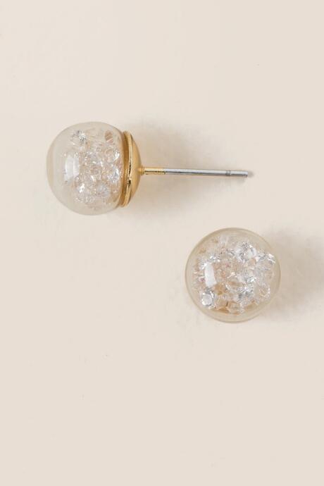 Francesca's Elsa Crystal Ball Stud Earring - Crystal
