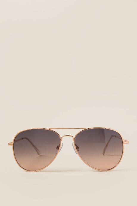 Francesca's Dayna Ombr Aviator Sunglasses - Rose/gold