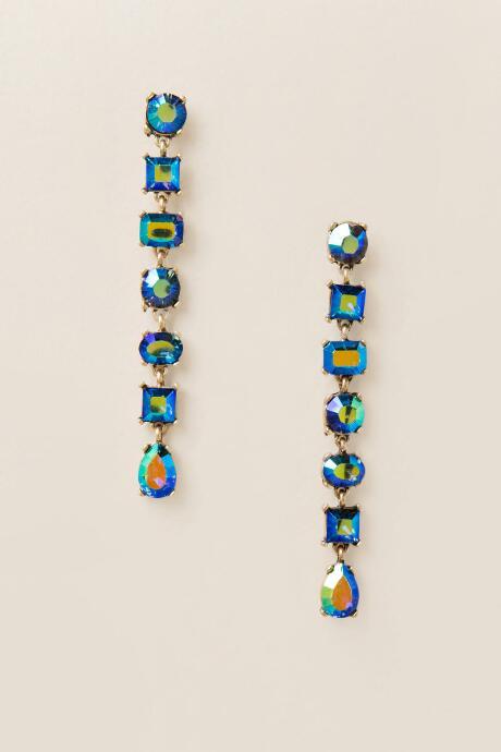Francesca's Eve Facet Row Linear Earring - Blue