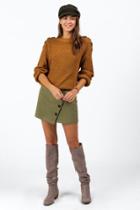 Francesca's Sabela Button Shoulder Sweater - Mustard