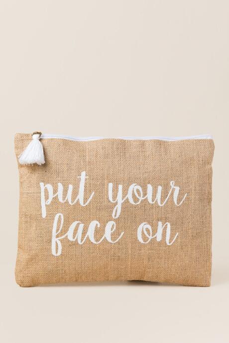 Francesca's Put Your Face On Pouch - Natural
