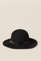 Francesca's Bryn Gold Chain Band Floppy Hat - Black