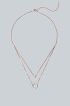 Francesca's Lucca Layered Circle Pendant Necklace - Rose/gold