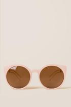 Francesca's Charo Rounded Cat Eye Sunglasses - Blush