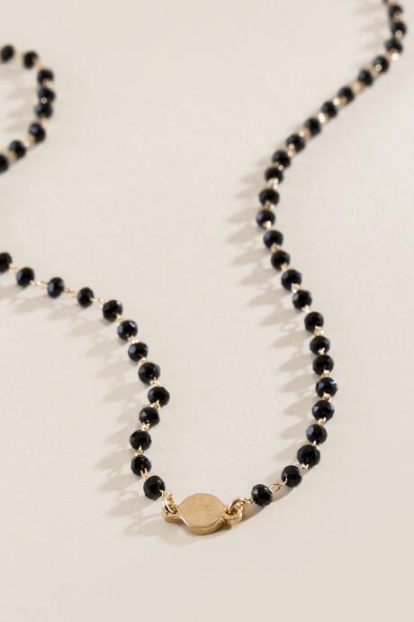 Francesca's Evalynn Beaded Choker In Black - Black