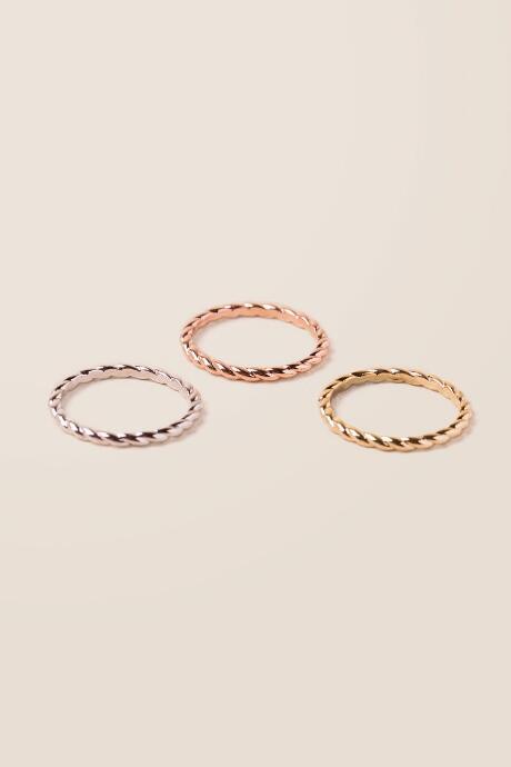 Francesca's Francine Rope Ring Set - Mixed Plating