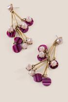 Francesca's Pennie Beaded Drop Earrings - Purple