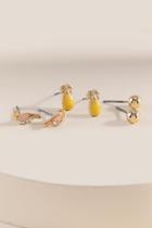 Francesca's Pineapple Multi 3 Pack Stud Earrings - Multi