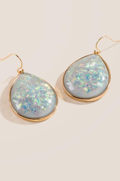 Francesca's Delilah Opal Drop Earrings - Iridescent