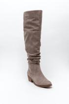 Francesca's Tabitha Scrunched High Shaft Boot - Taupe