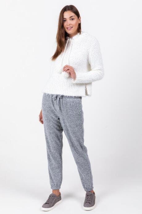 Francesca's Faun Hooded Popcorn Sweater - Ivory