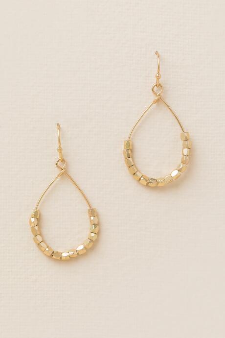 Francesca's Sarani Bead Teardrop Earring - Gold